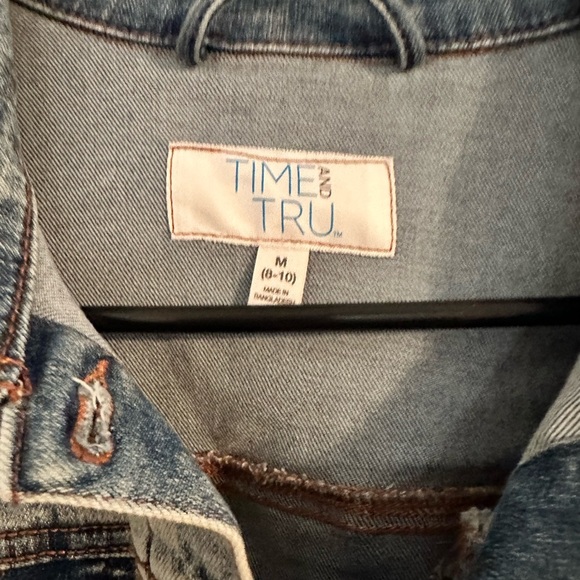 Very Cute time& tru Jean Jacket with Fringe on back - Picture 3 of 3